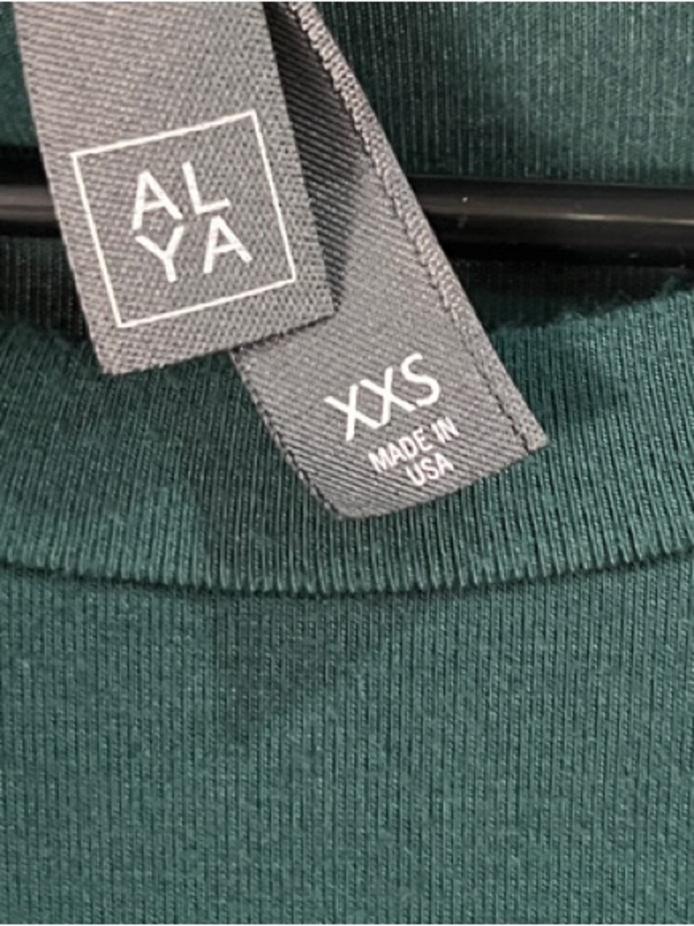 Alya Long Sleeve Ruched Forest Green Mini Dress Sz XXS Bodycon Lightweight Chic - Picture 4 of 8